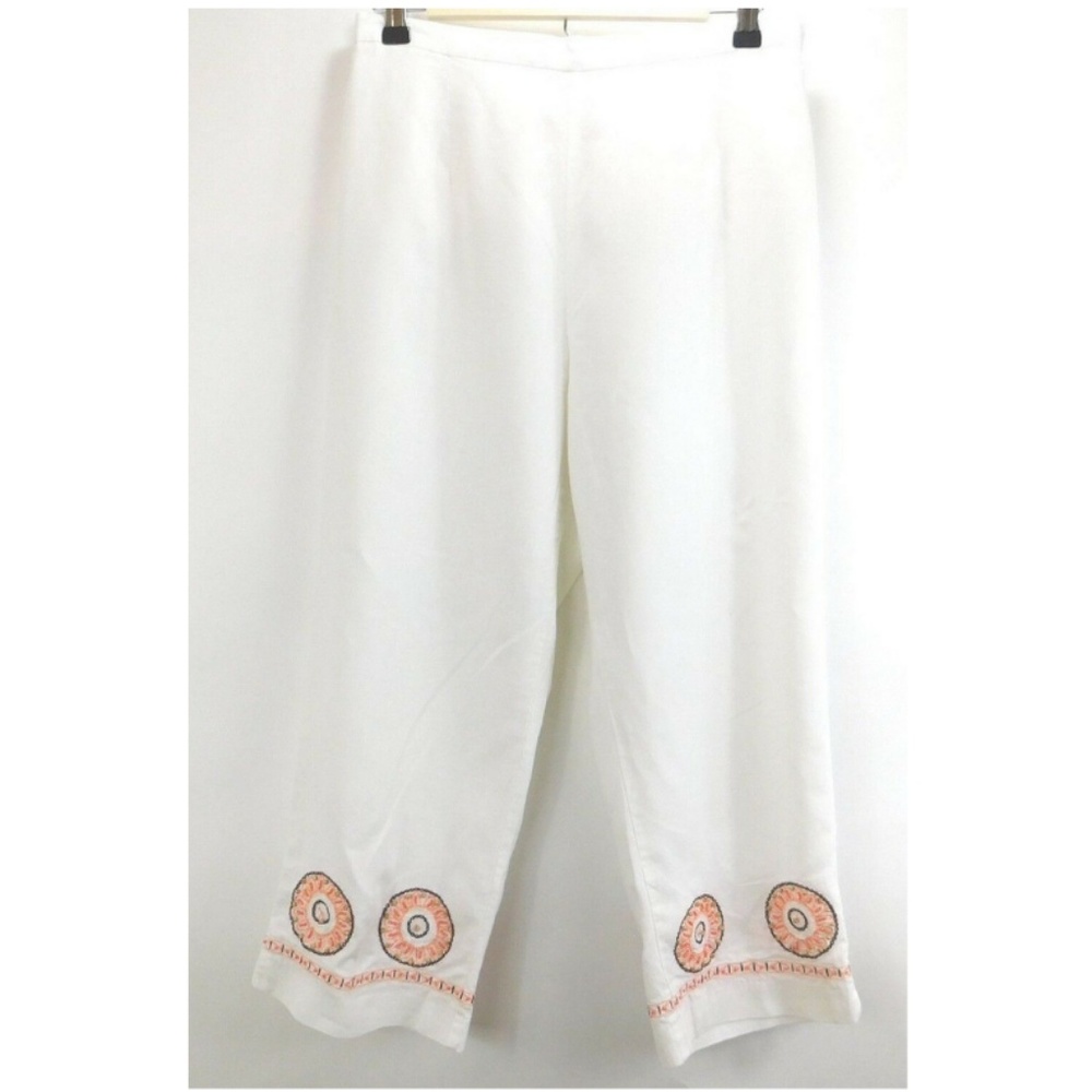 R & K Petite Womens 12P Pants Capri Linen Blend